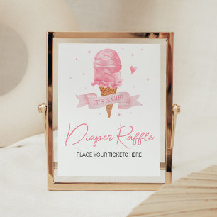 Ice Cream Baby shower Luier Raffle Poster