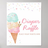 Ice Cream Baby shower Luier Raffle Poster (Voorkant)