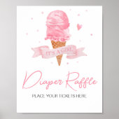 Ice Cream Baby shower Luier Raffle Poster (Voorkant)