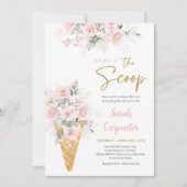 Ice cream Baby shower Meisje Invitation Kaart (Voorkant)