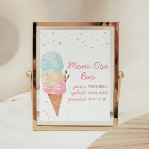 Ice Cream Baby shower Moeder Osa Bar Poster