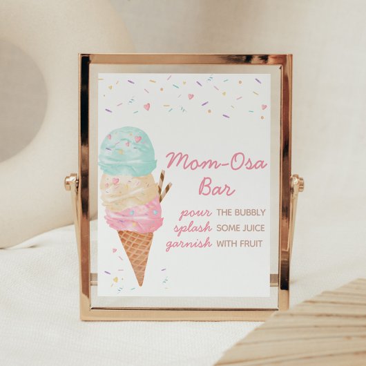 Ice Cream Baby shower Moeder Osa Bar Poster