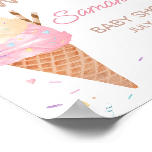 Ice Cream Baby shower Welkom Poster (Hoek)