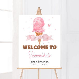 Ice Cream Baby shower Welkom Poster