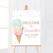 Ice Cream Baby shower Welkom Poster