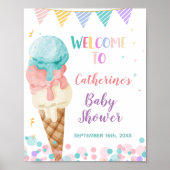 Ice Cream Baby shower Welkomstbord Poster (Voorkant)