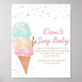 Ice Cream Baby shower zeg geen Baby Poster (Voorkant)