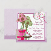 Ice Cream Balloons Girls 4e verjaardagsfeestje Kaart (Voorkant / Achterkant)