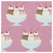 Ice Cream Banana Split Stof (Close Up)