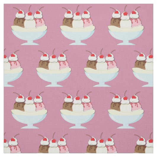 Ice Cream Banana Split Stof (Swatch)