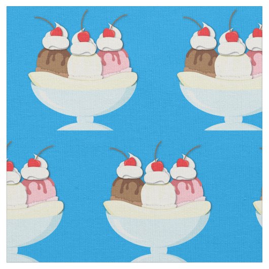 Ice Cream Banana Split Stof (Close Up)