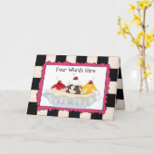 Ice Cream Banana Split wenskaart woorden toevoegen Kaart (Gele Bloem)
