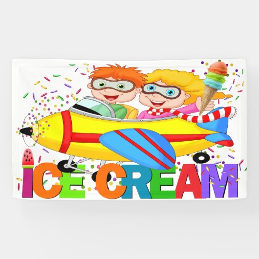 ICE Cream Banner (serie vliegtuigen) (Horizontaal)
