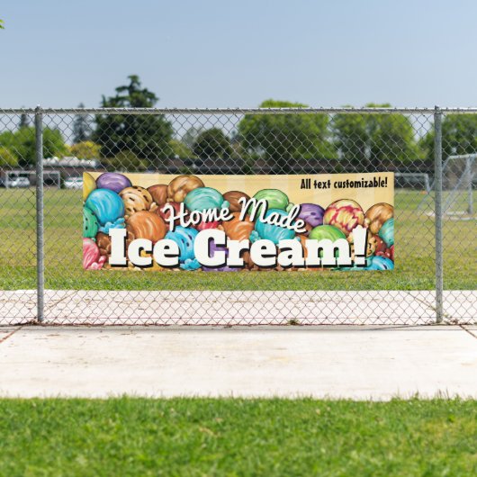 Ice Cream  Banner Sign. Winkel.Vrachtwagen (Insitu)