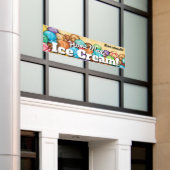 Ice Cream  Banner Sign. Winkel.Vrachtwagen (Buitenkant Gebouw)