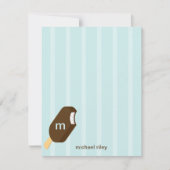 Ice Cream Bar Flat Bedankt Card - Blauw - (Voorkant)