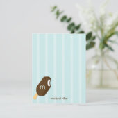 Ice Cream Bar Flat Bedankt Card - Blauw - (Staand voorkant)