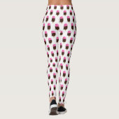 Ice Cream Bar met aardbeienonderpingpatroon Leggings (Achterkant)