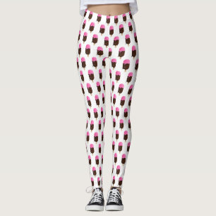 Ice Cream Bar met aardbeienonderpingpatroon Leggings