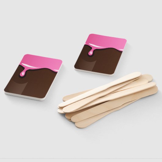 Ice Cream Bar met aardbeientop Handwaaier (Niet-gemonteerd)