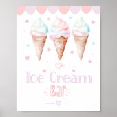 Ice cream Bar Pastel birthday party Poster (Voorkant)