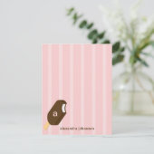 Ice Cream Bar, platte dank - Roze - Bedankkaart (Staand voorkant)