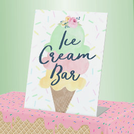 Ice Cream Bar Reclamebord Met Voetstuk