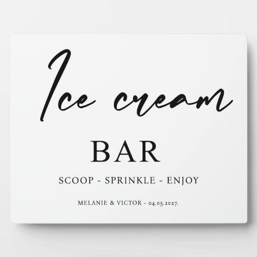 Ice cream Bar Trouwteken Fotoplaat (Voorkant)