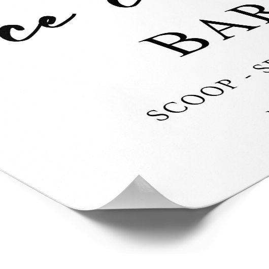 Ice cream Bar Trouwteken Poster (Hoek)