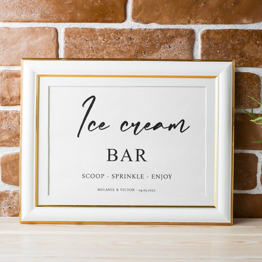 Ice cream Bar Trouwteken Poster