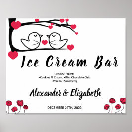 Ice Cream Bar Vrijgezellenfeest WedLove Bird Sign Poster