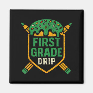 Ice Cream Baseball Drip First Grade Jongens Terug  Magneet