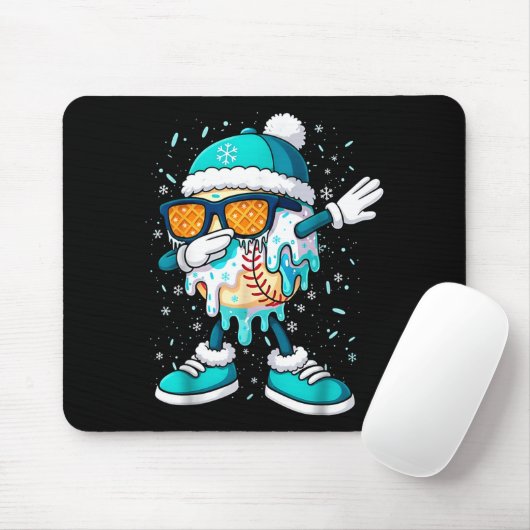 Ice Cream Baseball Drip Home Plate Bats Cool For B Muismat (Met muis)