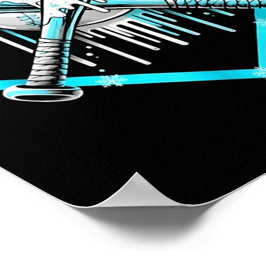 Ice Cream Baseball Drip Home Plate Bats Cool For B Poster (Hoek)