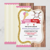 Ice Cream & Baseball Joint Boy Girl Birthday Kaart (Voorkant / Achterkant)