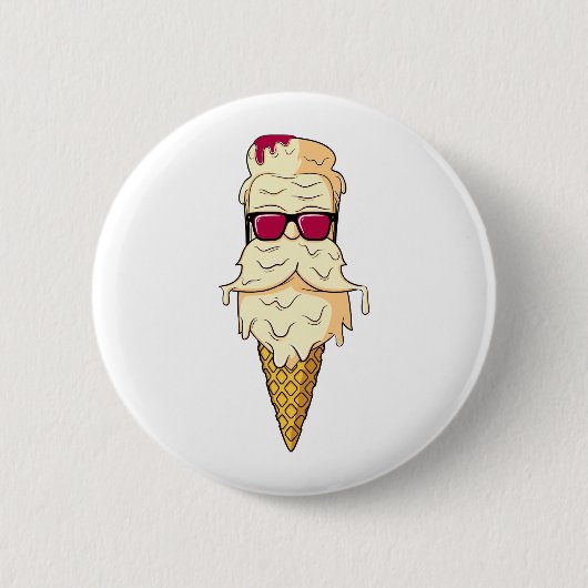 Ice Cream Beard Ronde Button 5,7 Cm (Voorkant)