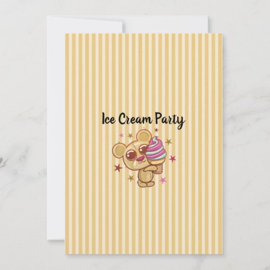 Ice Cream Beer 4th Birthday Party Invitation (Achterkant)