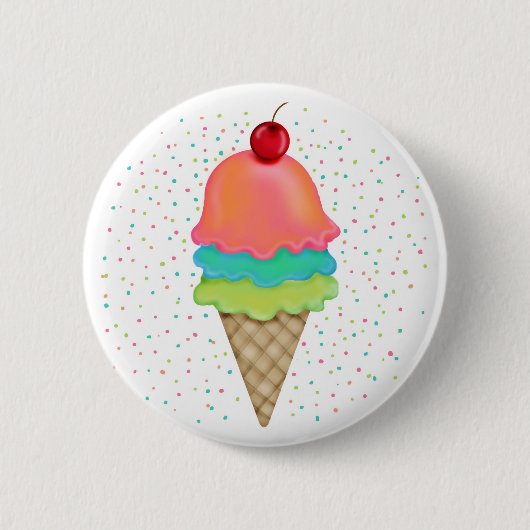 Ice Cream-behandelingen Ronde Button 5,7 Cm (Voorkant)