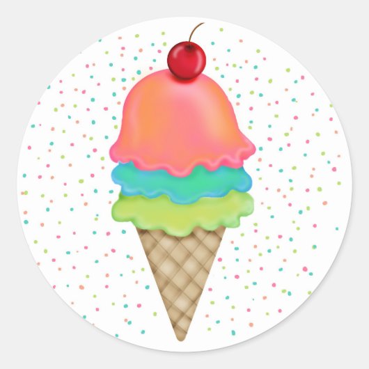 Ice Cream-behandelingen Ronde Sticker (Voorkant)