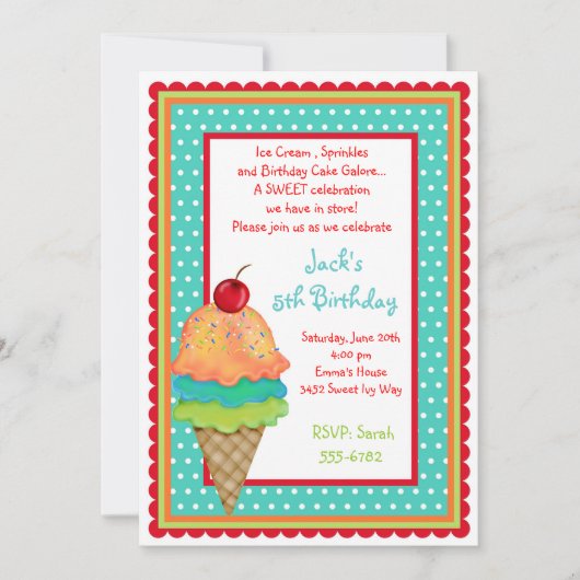 Ice Cream behandelt de geboorte-jongen-uitvindinge Kaart (Voorkant)