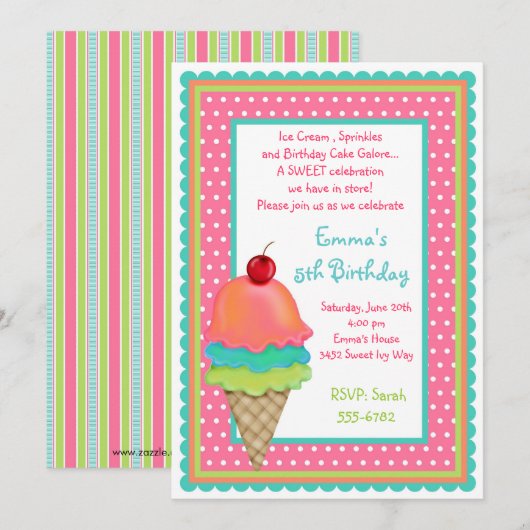 Ice Cream behandelt op zaterdag uitvindingen Kaart (Voorkant / Achterkant)