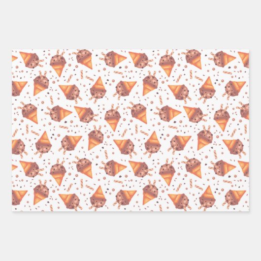 Ice Cream bevat een papierset met overvulling van Inpakpapier Vel (Voorkant)