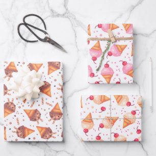 Ice Cream bevat een papierset met overvulling van  Inpakpapier Vel