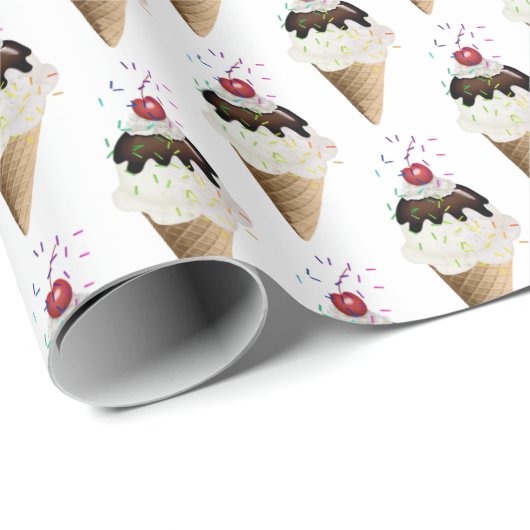 Ice Cream bevat witte Cadeaupapier (Rol Hoek)