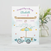 Ice Cream Bicycle, Cones, Birthday Kaart (Staand voorkant)