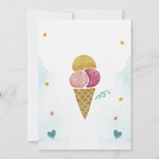 Ice Cream Bicycle, Cones, Birthday Kaart (Achterkant)