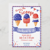 Ice Cream Birthday 4th patriottic the scoop Kaart (Voorkant)