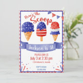 Ice Cream Birthday 4th patriottic the scoop Kaart (Staand voorkant)