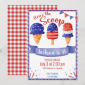 Ice Cream Birthday 4th patriottic the scoop Kaart (Voorkant / Achterkant)