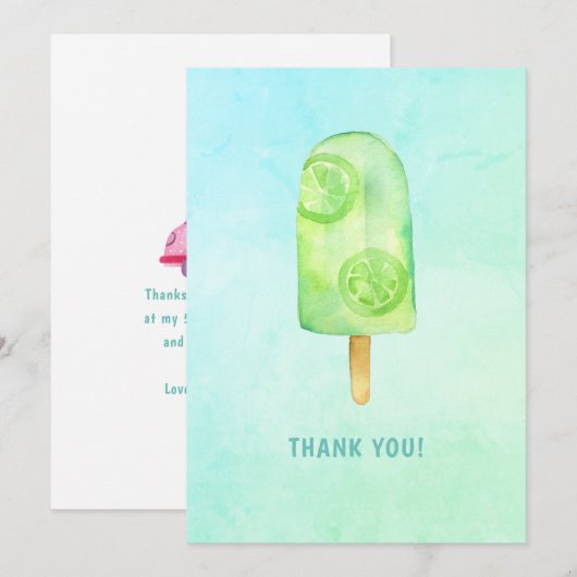 Ice Cream Birthday Bedankkaart (Voorkant / Achterkant)